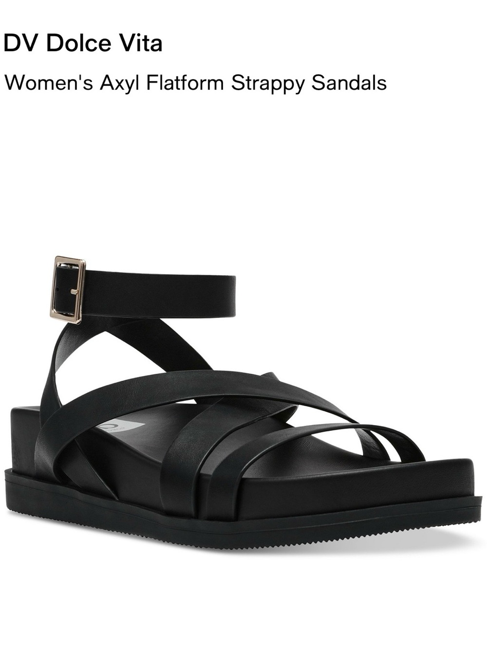 DV by Dolce Vita Black Strappy Ankle Wrap Sandals